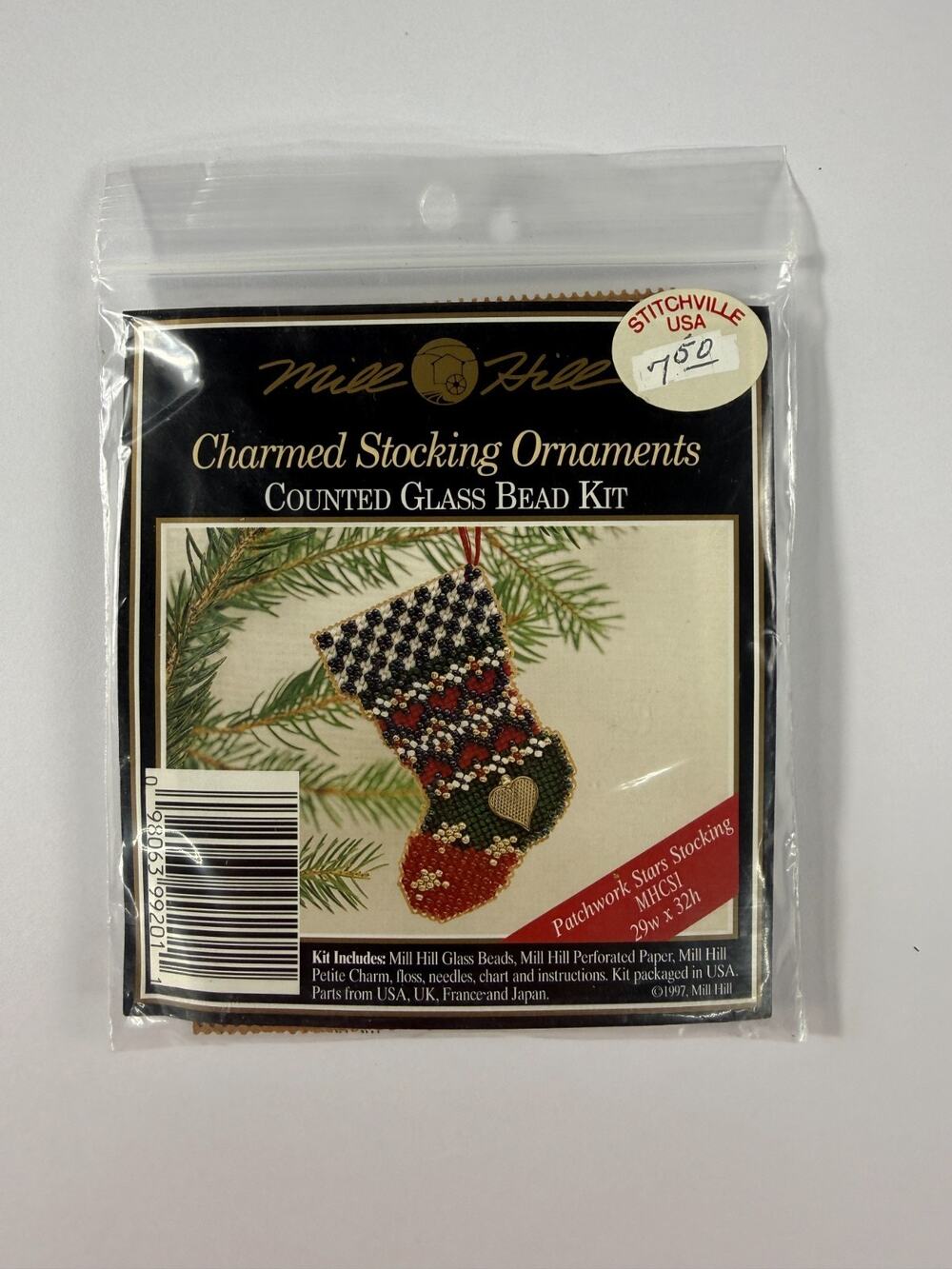 Mill Hill Patchwork Stars Stocking Bead Kit MHCSI Charmed Stocking Ornament 1997